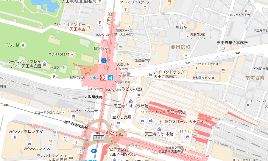 天王寺店地図